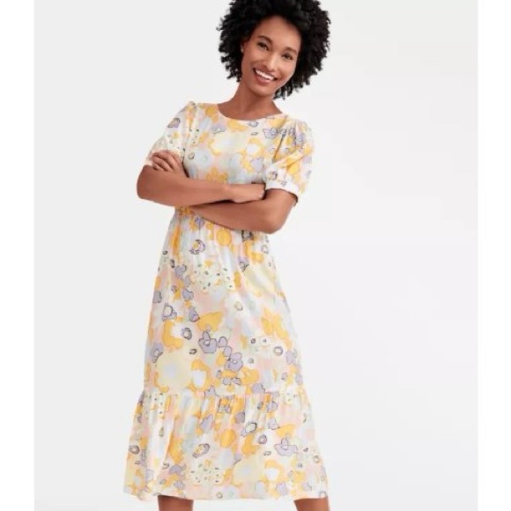 Loft Floral Midi Dress